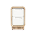 Modern Minimalist Wooden Nightstand with Dual Drawers